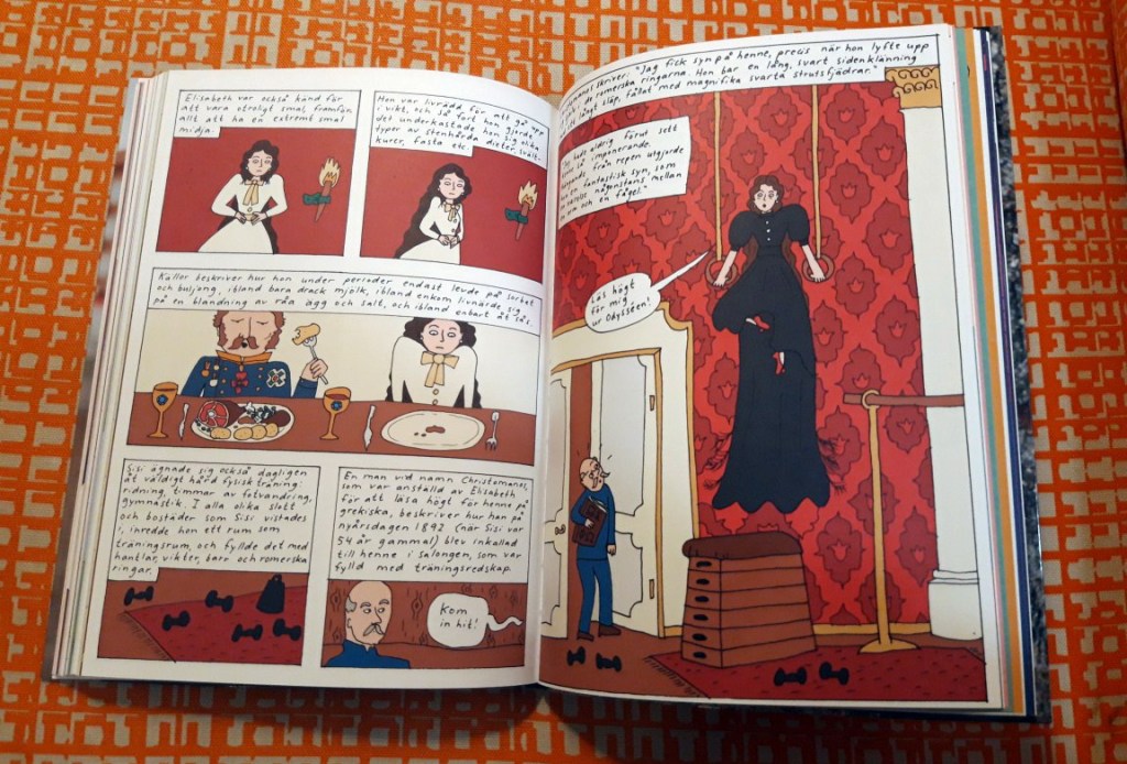 Kaiserin Sissi beim täglichen Sport - Ausschnitt aus Liv Strömquists "Im Spiegelsaal" (hier das schwedische Original)