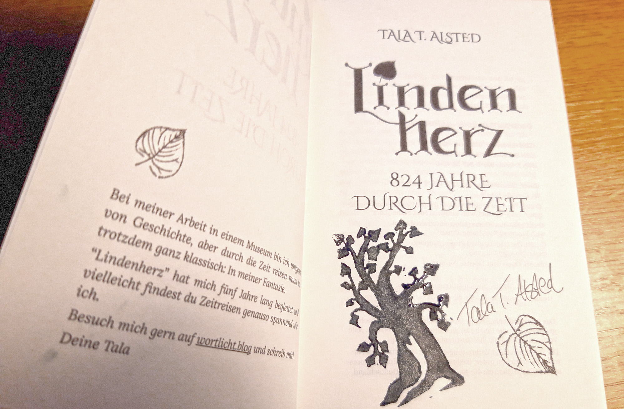 Ex Libris und signiertes Buch von Tala T. Alsted