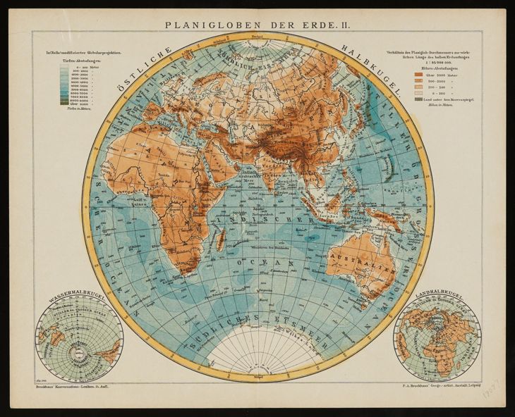Historische Karte der Erde