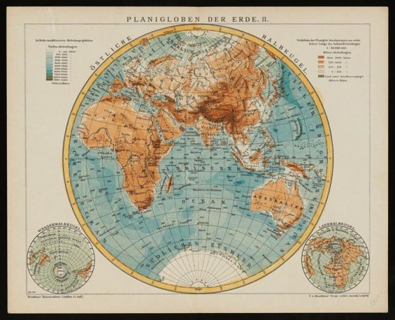Historische Karte der Erde